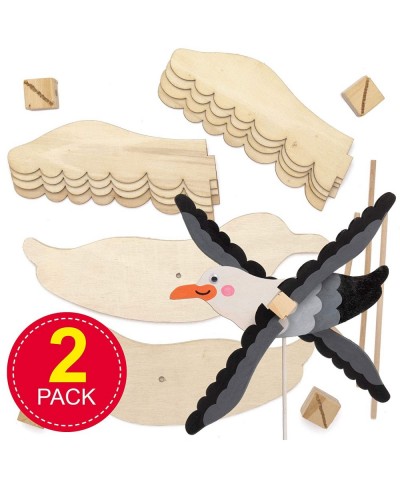 AT839 Seagull Wooden Windmill Kits - Pack of 2 for Kids Arts and Crafts Projects $20.53 Kids' Drawing & Writing Boards