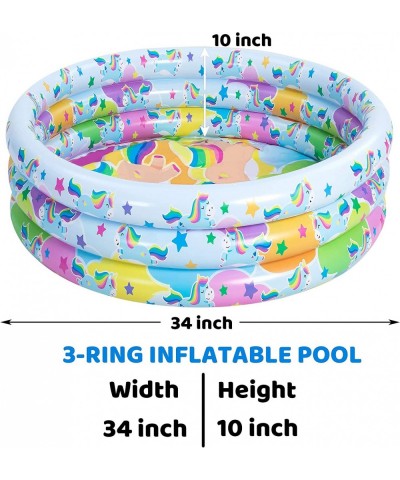 2 Pack 34'' Unicorn Cloud & Rainbow Inflatable Kiddie Pool Set Family Swimming Pool Water Pool Pit Ball Pool for Kids Toddler...