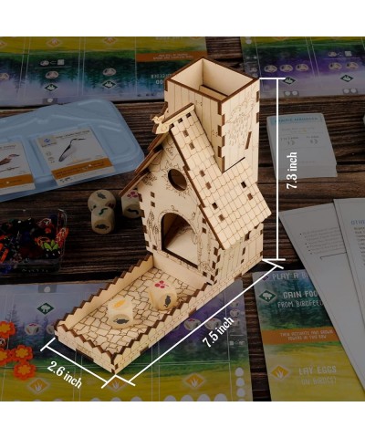 Bird Feeder Dice Tower with Tray Wood Laser Cut Perfect for Wingspan and Other Tabletop Games $34.46 Game Accessories