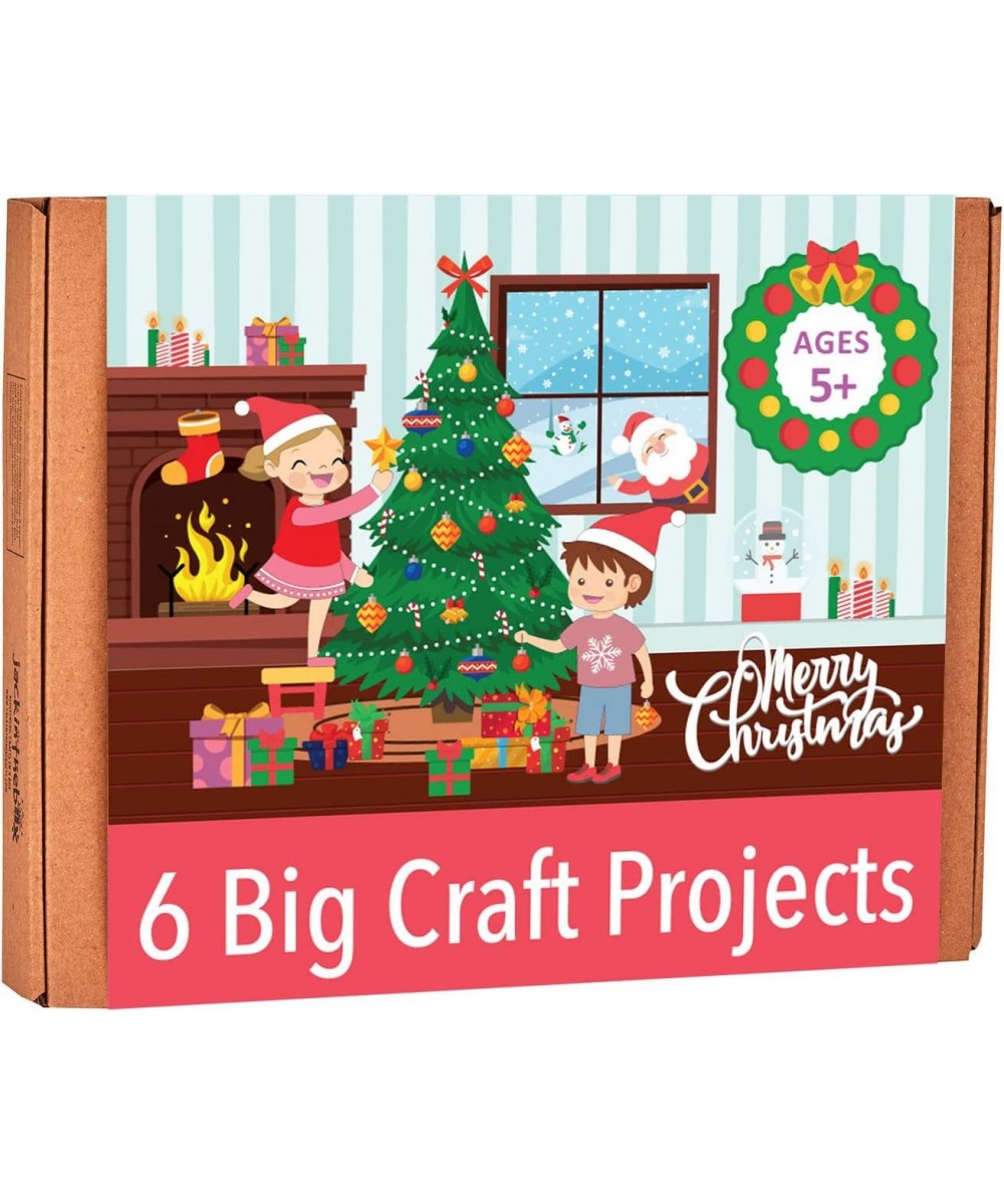 Christmas Themed Craft Kit | 6 Premium Quality Craft Projects in 1 Box | Can Make Tree Ornaments Stocking Wreath Photo Buntin...