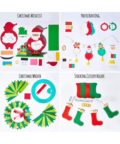 Christmas Themed Craft Kit | 6 Premium Quality Craft Projects in 1 Box | Can Make Tree Ornaments Stocking Wreath Photo Buntin...