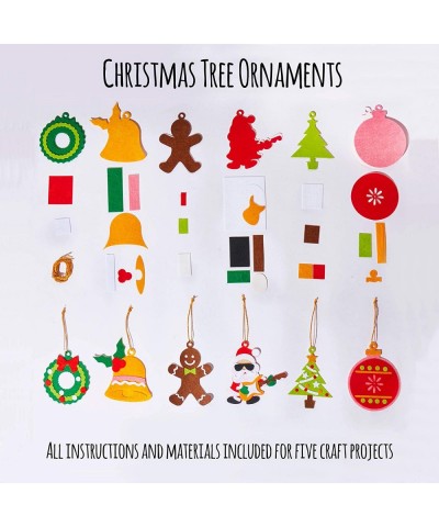 Christmas Themed Craft Kit | 6 Premium Quality Craft Projects in 1 Box | Can Make Tree Ornaments Stocking Wreath Photo Buntin...