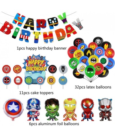 Avengers Birthday Decoration Superhero Birthday Party Supplies marvel birthday Banner Superhero Balloons spiderman Toppers Ca...