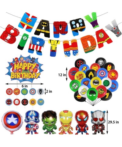 Avengers Birthday Decoration Superhero Birthday Party Supplies marvel birthday Banner Superhero Balloons spiderman Toppers Ca...