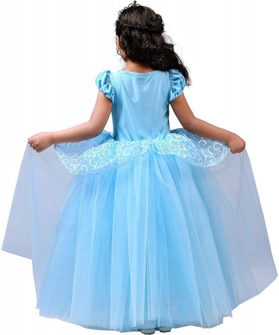 Girls Princess Blue Dress Up Costumes Halloween Fancy Party Ball Gown Dresses with Accessories $46.76 Kids' Costumes