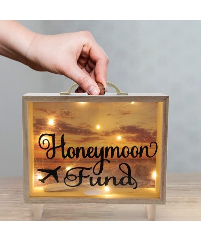 Honeymoon Fund Box Wedding Money Savings Shadow Piggy Bank Travel Savings Adventure Fund Bank with Light Wedding Reception Gi...