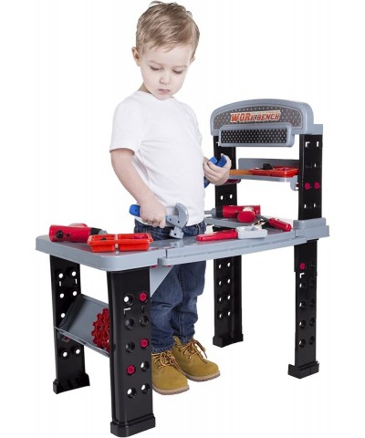 Tool Bench – 75-Piece Toy Pretend Woodworking and Mechanic Workshop for Toddlers Children with Battery Powered Drill and Acce...