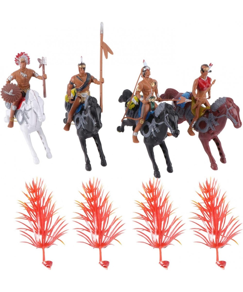 Indians Plastic Figures Playset Native American Figures Model Adornments Wild West Cowboy Miniature Kit Action Figure for Dec...