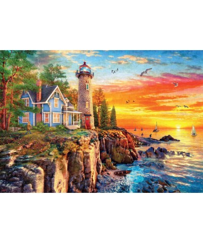 Rocky Cliff Lighthouse - 300 Large Piece Jigsaw Puzzle $19.47 Jigsaw Puzzles