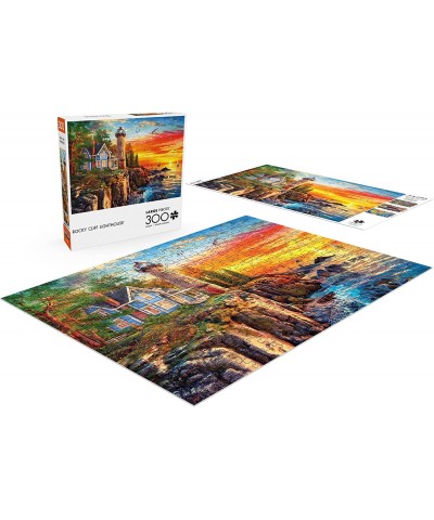 Rocky Cliff Lighthouse - 300 Large Piece Jigsaw Puzzle $19.47 Jigsaw Puzzles