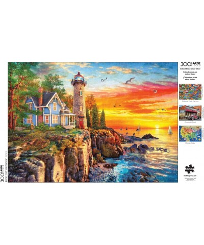 Rocky Cliff Lighthouse - 300 Large Piece Jigsaw Puzzle $19.47 Jigsaw Puzzles