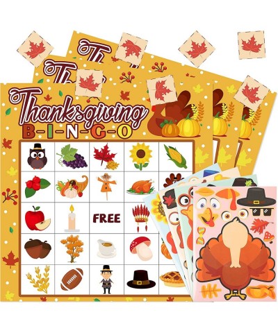 49Pcs Thanksgiving Bingo Card Game Thanksgiving Family Game Falling Leaves Autumn School Classroom Game Family Activities Tha...