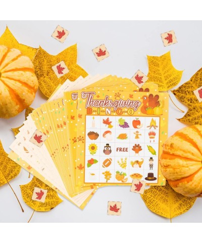 49Pcs Thanksgiving Bingo Card Game Thanksgiving Family Game Falling Leaves Autumn School Classroom Game Family Activities Tha...