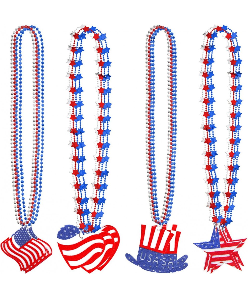 16 Pcs Patriotic Party Favor Necklaces with Pendant for 4th of July Celebration Independence Day Gathering Memorial Day Comme...