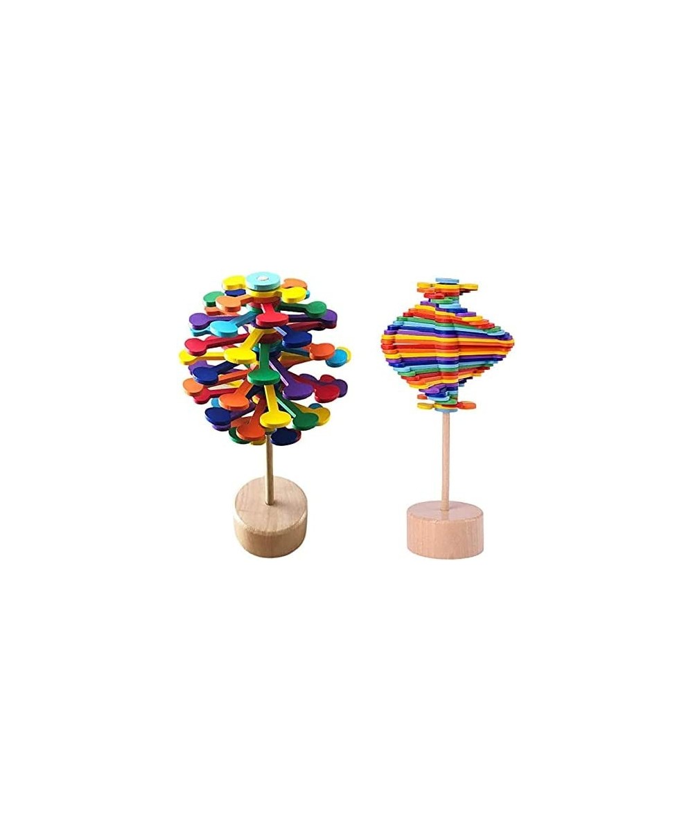 Wooden Spiral Lollipop Stress Relief Toy Spinning Magic Wand Decompression Kit Fibonacci Sequence Toy (Multicolor-Round) $21....