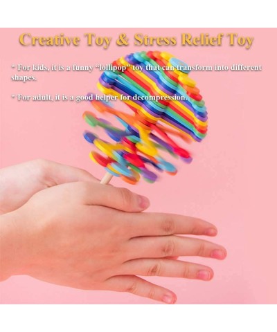 Wooden Spiral Lollipop Stress Relief Toy Spinning Magic Wand Decompression Kit Fibonacci Sequence Toy (Multicolor-Round) $21....