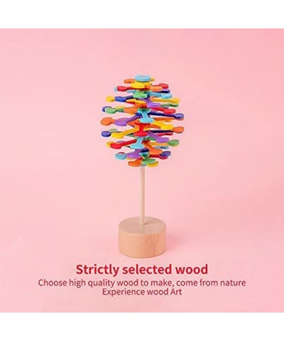 Wooden Spiral Lollipop Stress Relief Toy Spinning Magic Wand Decompression Kit Fibonacci Sequence Toy (Multicolor-Round) $21....