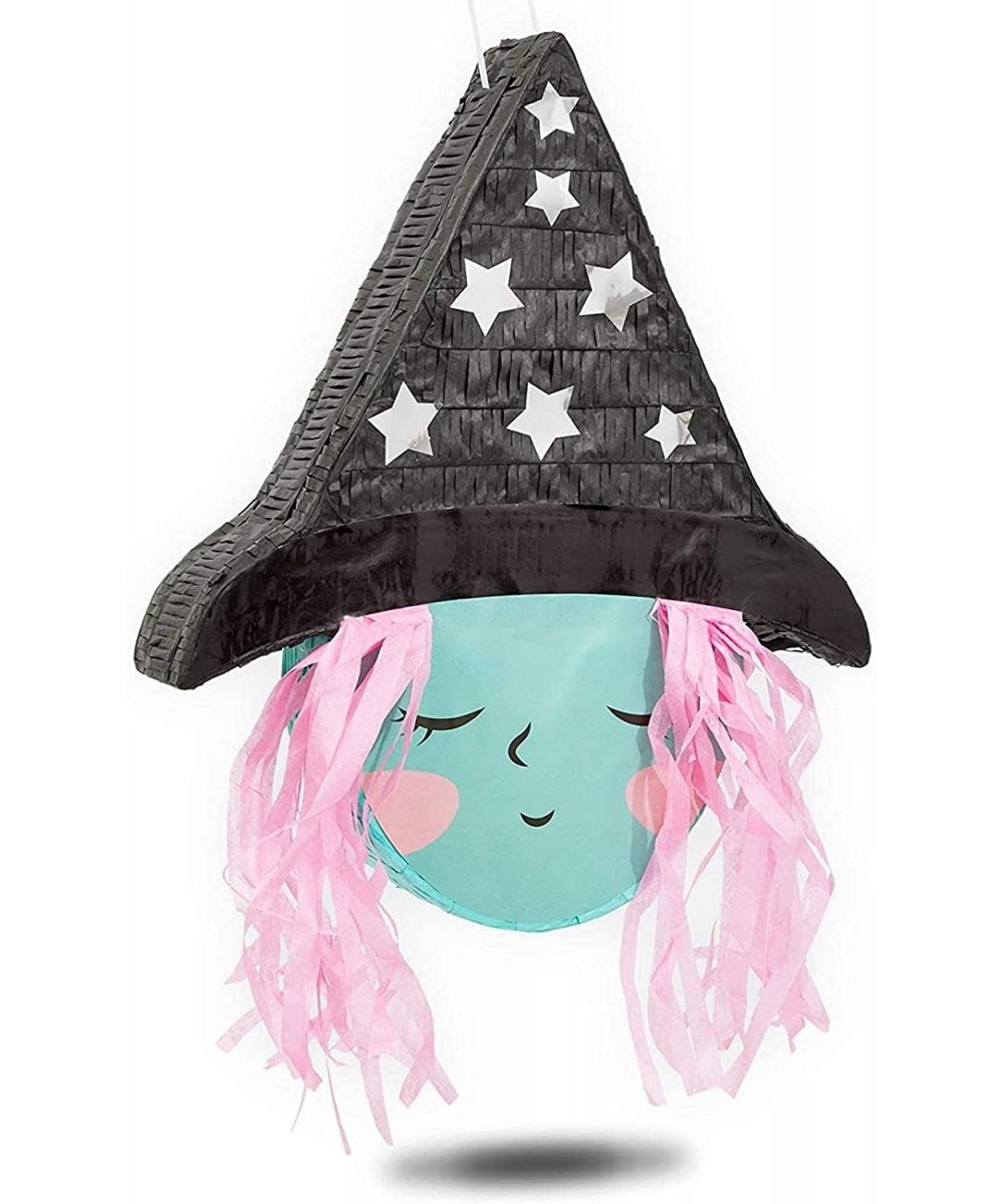 Cute Witch Pinata for Halloween Party Supplies Silver Foil Stars Pink Hair (Small 16 x 13 x 3 Inches) $40.56 Piñatas