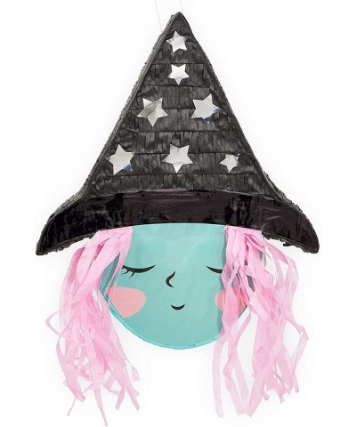 Cute Witch Pinata for Halloween Party Supplies Silver Foil Stars Pink Hair (Small 16 x 13 x 3 Inches) $40.56 Piñatas