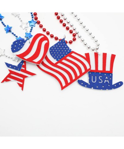 16 Pcs Patriotic Party Favor Necklaces with Pendant for 4th of July Celebration Independence Day Gathering Memorial Day Comme...