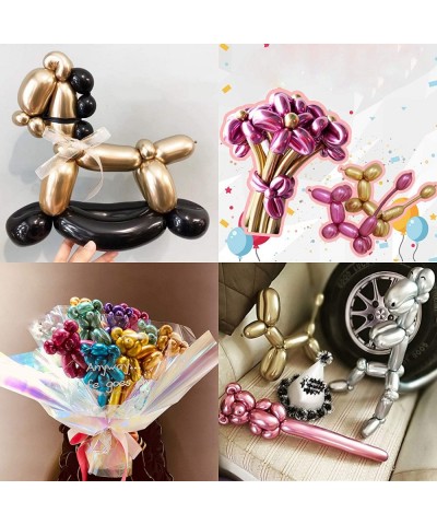 Balloons for Balloon Animals 100PCS Long Twisting Balloons Kit with Pump Eye Stickers Metallic 260 Latex Balloons Kit for Ani...