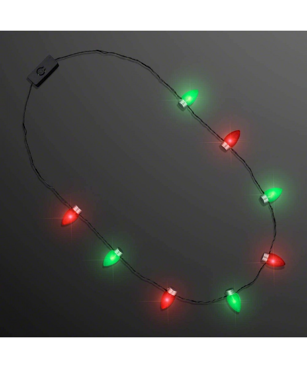 Green and Red LED Light Up Christmas String Light Bulb Necklace $24.36 Kids' Dress-Up Accessories