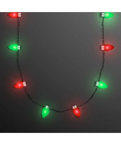 Green and Red LED Light Up Christmas String Light Bulb Necklace $24.36 Kids' Dress-Up Accessories