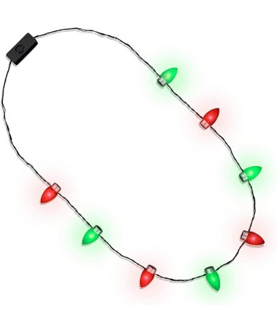 Green and Red LED Light Up Christmas String Light Bulb Necklace $24.36 Kids' Dress-Up Accessories