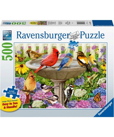 at The Birdbath 500 Piece Large Format Jigsaw Puzzle for Adults - 16793 - Every Piece is Unique Softclick Technology Means Pi...