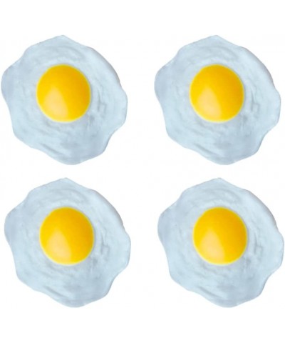 Artificial Fried Egg Toy 4pcs Fake Fried Egg Poached Egg Simulation Poached Egg Novelty Squeeze Toys for Kids Children Eggs S...