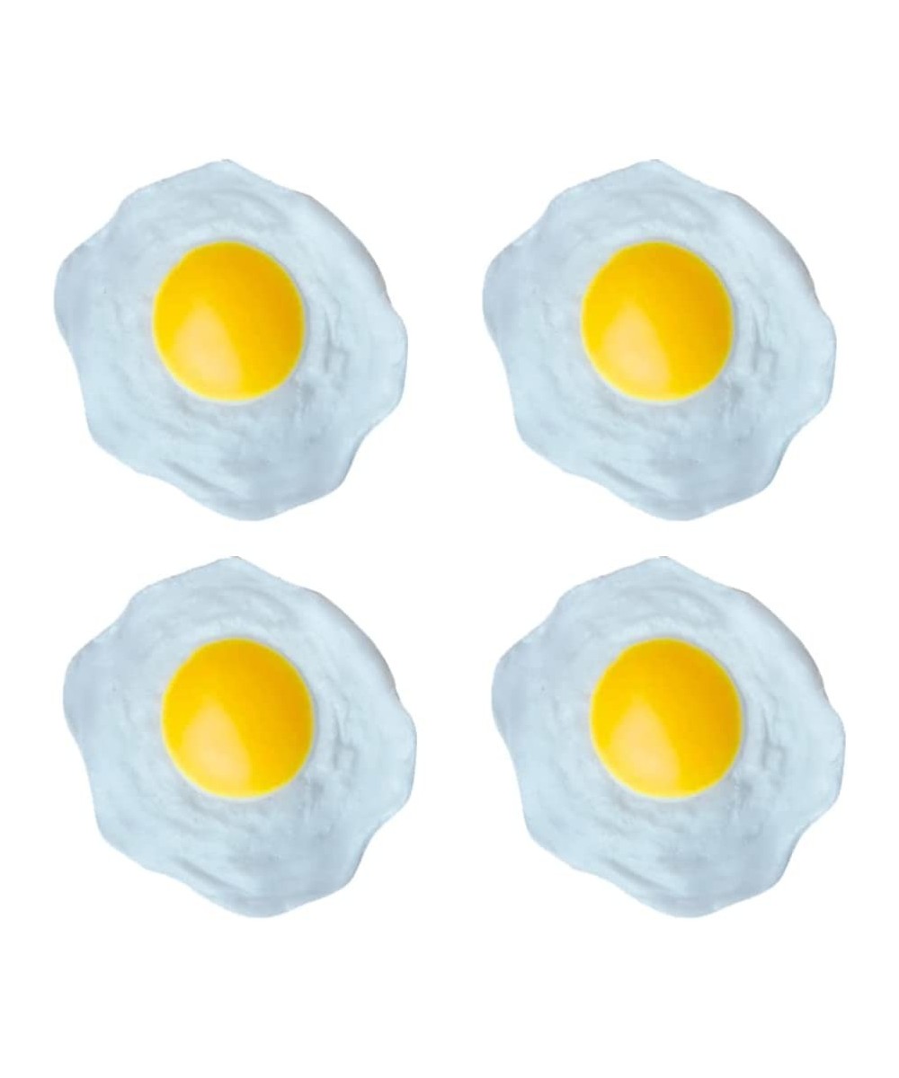 Artificial Fried Egg Toy 4pcs Fake Fried Egg Poached Egg Simulation Poached Egg Novelty Squeeze Toys for Kids Children Eggs S...