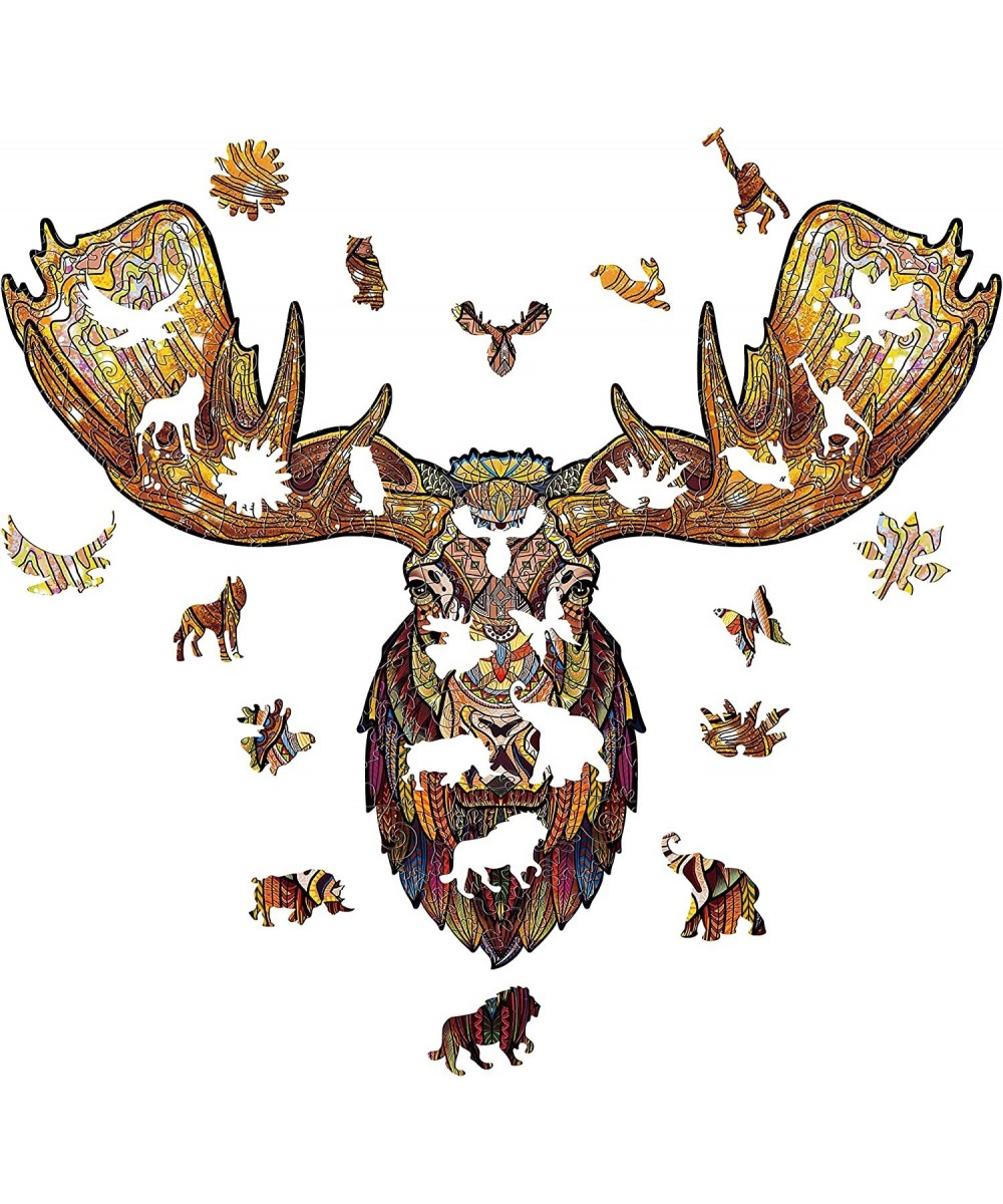 Wooden Jigsaw Puzzles for Adults Wood Puzzle Adult Unique Animal Shaped Moose Wooden Puzzle for Adult Best Gifts for Adults T...