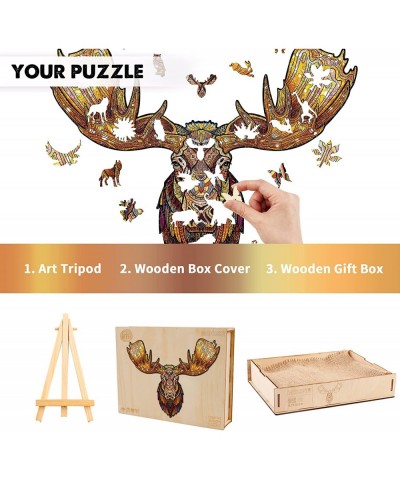 Wooden Jigsaw Puzzles for Adults Wood Puzzle Adult Unique Animal Shaped Moose Wooden Puzzle for Adult Best Gifts for Adults T...