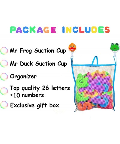 Foam Fun Alphabet Letters and Numbers for Bathtub Educational Organizer Storage Container Water Colorful Pastel Mesh Net Tub ...