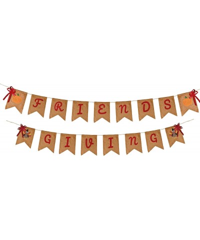 Friendsgiving Garland Party Decoration Set Including 2 Banner Hanging Garland 6 Foil Swirls with Decorative Hanging Cutouts f...