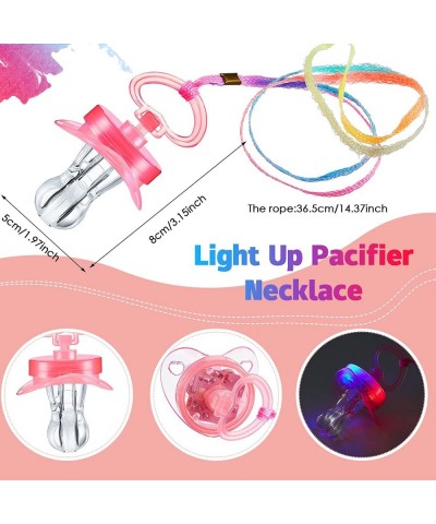 8 Pcs LED Light Up Pacifier Necklace and 8 Pcs Flashing LED Mouthpiece for Glow in the Dark Party Favors Christmas Halloween ...