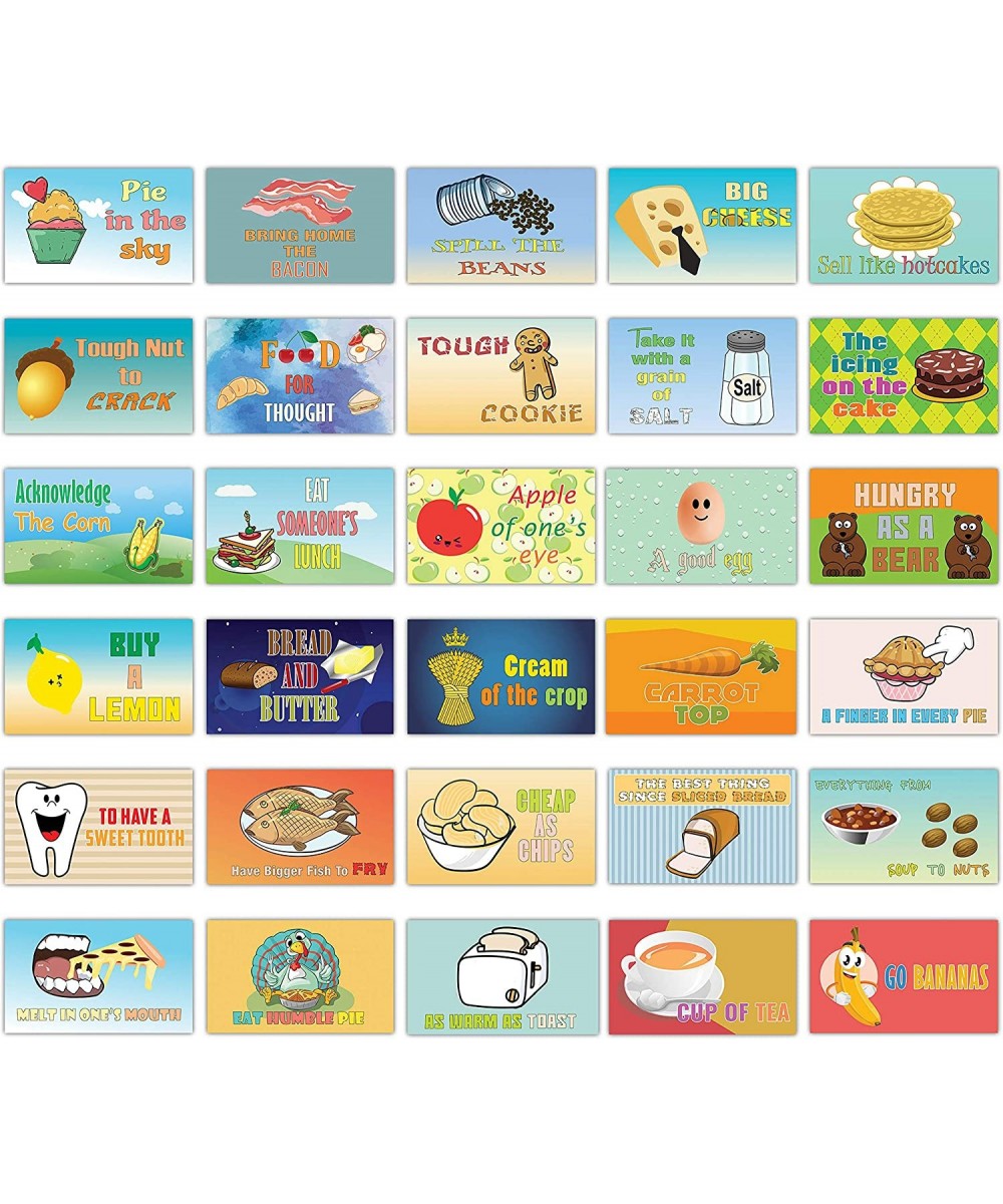 Food Idioms Flashcards for Kids (30 Cards x 4 Set) – Unique Educational Cards Gift Set – Great Stocking Stuffers Gift for Boy...