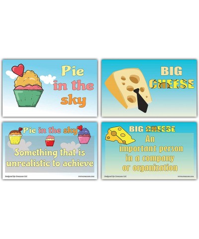 Food Idioms Flashcards for Kids (30 Cards x 4 Set) – Unique Educational Cards Gift Set – Great Stocking Stuffers Gift for Boy...