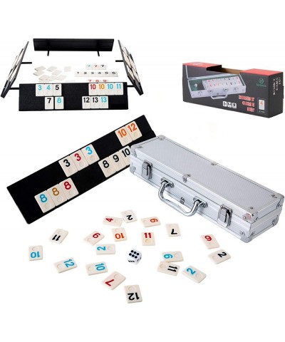 106 Tiles Rummy Game - Travel Games Rummy Board Game Rummy Set with Aluminum Case & 4 Anti-Skid Durable Trays $50.88 Domino &...