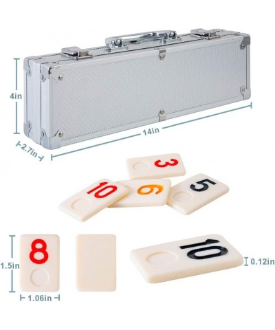 106 Tiles Rummy Game - Travel Games Rummy Board Game Rummy Set with Aluminum Case & 4 Anti-Skid Durable Trays $50.88 Domino &...