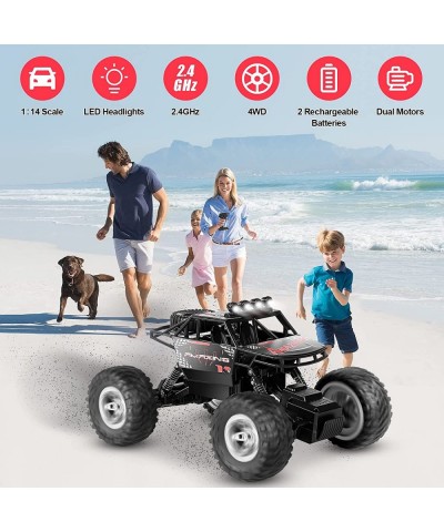 RC Cars 1:14 Scale All Terrain Remote Control Car 4WD 2.4GHz Off Road Monster Vehicle RC Truck Crawler with Dual Motors 2 Rec...