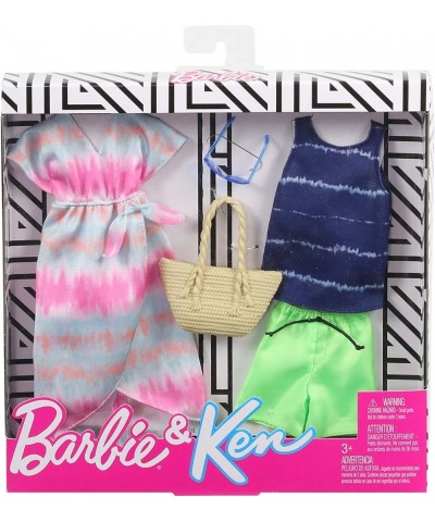 Fashion Pack with 1 Outfit of Tie-Dye Dress & 1 Accessory Doll & Striped Tie-Dye Tank Shorts & Accessory for Ken Doll Gift fo...