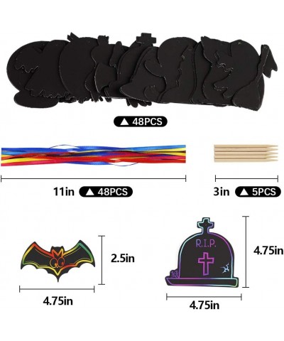 48 PCS Halloween Scratch Paper 16 Styles Scratch Halloween Craft Halloween Scratch Art Halloween Craft Kit for Halloween DIY ...