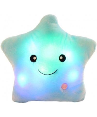 LED Twinkle Star Shaped Plush Pillow Creative Night Light Glowing Cushions Plush Stuffed Toys Gifts for Kids Decoration (Blue...