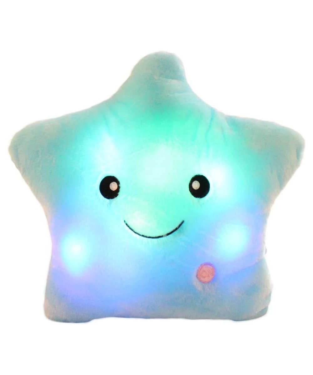 LED Twinkle Star Shaped Plush Pillow Creative Night Light Glowing Cushions Plush Stuffed Toys Gifts for Kids Decoration (Blue...