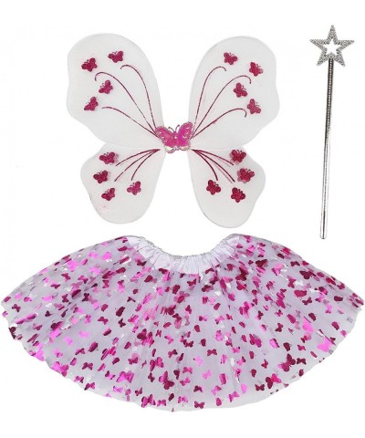 Girls White Fairy Wings Wand for Birthday Party Set Costume $25.33 Kids' Costumes