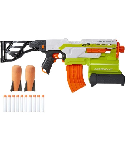 Modulus Demolisher 2-in-1 Motorized Blaster Fires Darts and Rockets Includes 10 Elite Darts Banana Clip 2 Rockets Stock (Amaz...