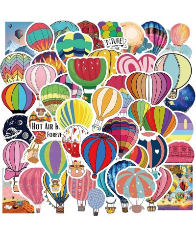 Hot Air Balloon Stickers for Water Bottles 50 Pcs/Pack Waterproof Colorful Vinyl Aesthetic Stickers Decals for Laptop Skatebo...