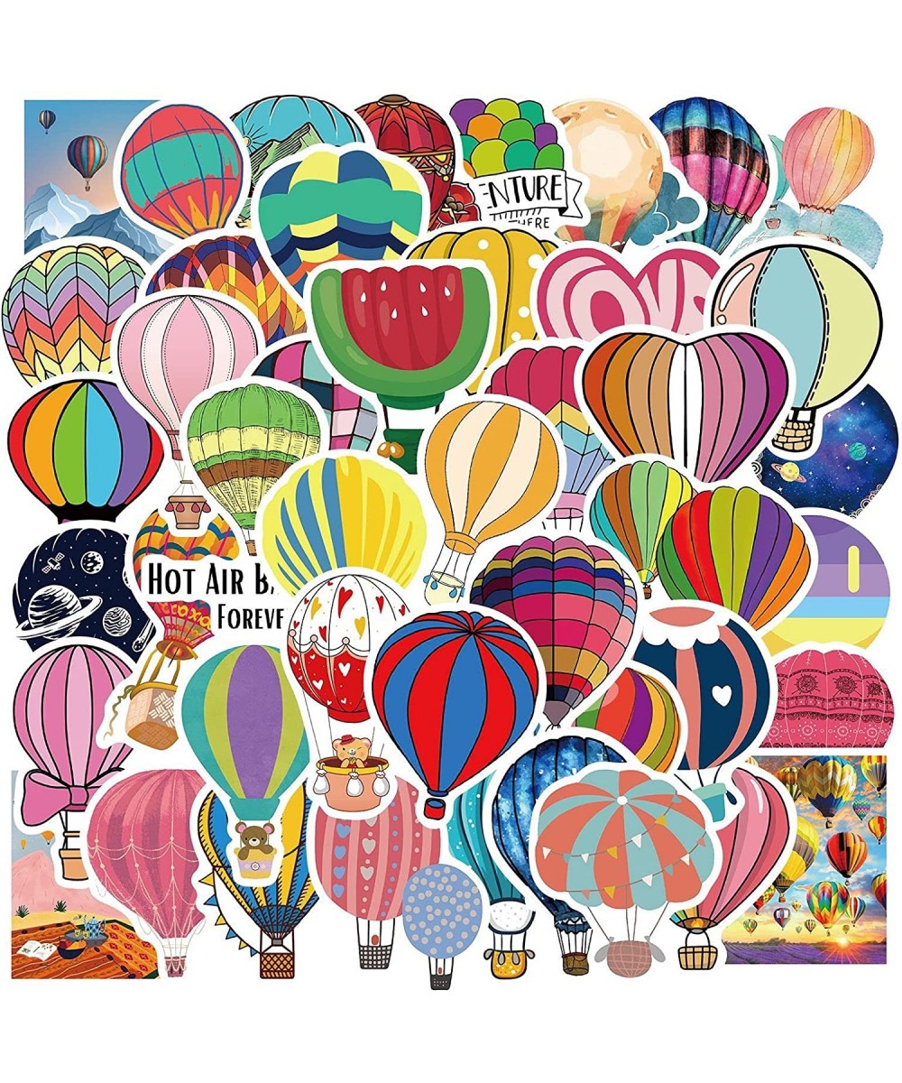 Hot Air Balloon Stickers for Water Bottles 50 Pcs/Pack Waterproof Colorful Vinyl Aesthetic Stickers Decals for Laptop Skatebo...