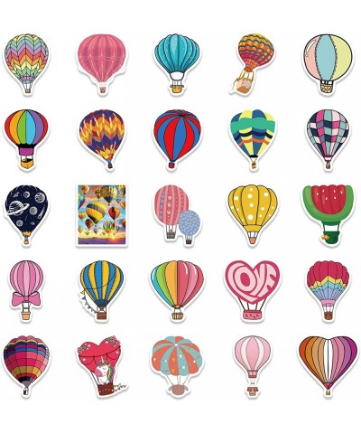 Hot Air Balloon Stickers for Water Bottles 50 Pcs/Pack Waterproof Colorful Vinyl Aesthetic Stickers Decals for Laptop Skatebo...